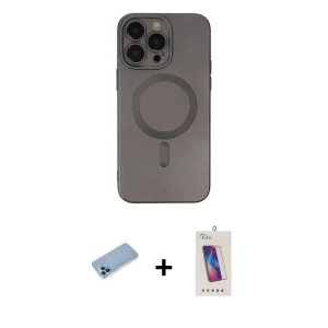 ieg™ iPhone 13 Pro Max Kılıf Akış Minimal Özel Seri - Siyah Joko 5D Cam + Shine Kamera Lens Koruma Cam - MI