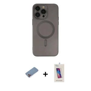 ieg™ iPhone 13 Pro Max Kılıf Akış Minimal Özel Seri - Siyah Joko 5D Cam + Shine Kamera Lens Koruma Cam - PE