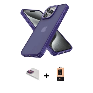 ieg™ iPhone 13 Pro Max Kılıf Atlas Form - Şeffaf Maxco Cam Ekran Koruyucu + Pers Alüminyum Kamera Lens - GI