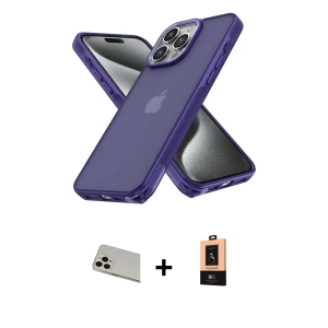 ieg™ iPhone 13 Pro Max Kılıf Atlas Form - Şeffaf Maxco Cam Ekran Koruyucu + Rainbow Kamera Lens Koruma Cam - REGD