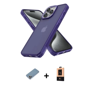 ieg™ iPhone 13 Pro Max Kılıf Atlas Form - Şeffaf Maxco Cam Ekran Koruyucu + Shine Kamera Lens Koruma Cam - GI