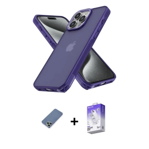 ieg™ iPhone 13 Pro Max Kılıf Atlas Form - Siyah Bilvis 5in1 3D Magic Cam Ekran Koruyucu + Metal Kamera Lens Koruma Cam - AKYL