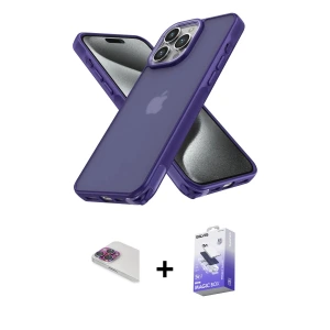ieg™ iPhone 13 Pro Max Kılıf Atlas Form - Siyah Bilvis 5in1 5D Magic Hayalet Cam Ekran Koruyucu + Pers Alüminyum Kamera Lens - GI