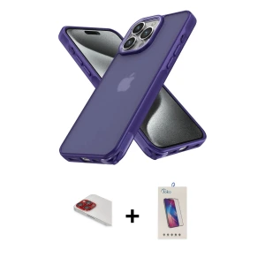 ieg™ iPhone 13 Pro Max Kılıf Atlas Form - Siyah Joko 5D Cam + Pers Alüminyum Kamera Lens - KI