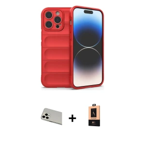 ieg™ iPhone 13 Pro Max Kılıf Atlas Koleksiyonu - Şeffaf Maxco Cam Ekran Koruyucu + Rainbow Kamera Lens Koruma Cam - BZ