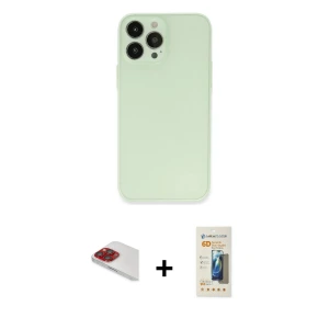 ieg™ iPhone 13 Pro Max Kılıf Atlas Minimal Prime - Siyah 6D Mat Seramik Hayalet Nano Ekran Koruyucu + Pers Alüminyum Kamera Lens - KI