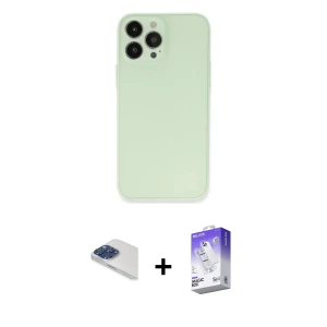 ieg™ iPhone 13 Pro Max Kılıf Atlas Minimal Prime - Siyah Bilvis 5in1 3D Magic Cam Ekran Koruyucu + Pers Alüminyum Kamera Lens - LT