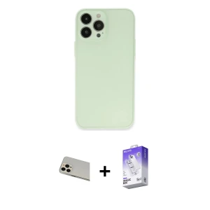 ieg™ iPhone 13 Pro Max Kılıf Atlas Minimal Prime - Siyah Bilvis 5in1 3D Magic Cam Ekran Koruyucu + Rainbow Kamera Lens Koruma Cam - REGD