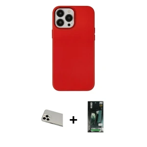 ieg™ iPhone 13 Pro Max Kılıf Çekirdek Çizgi - Şeffaf 360 Full Body Arka Koruyucu + Rainbow Kamera Lens Koruma Cam - BZ