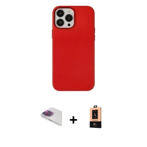 ieg™ iPhone 13 Pro Max Kılıf Çekirdek Çizgi - Şeffaf Maxco Cam Ekran Koruyucu + Pers Alüminyum Kamera Lens - GI