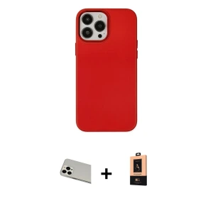 ieg™ iPhone 13 Pro Max Kılıf Çekirdek Çizgi - Şeffaf Maxco Cam Ekran Koruyucu + Rainbow Kamera Lens Koruma Cam - BZ
