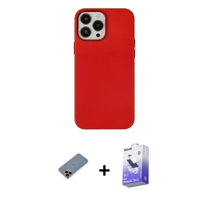 ieg™ iPhone 13 Pro Max Kılıf Çekirdek Çizgi - Siyah Bilvis 5in1 5D Magic Hayalet Cam Ekran Koruyucu + Metal Kamera Lens Koruma Cam - KI