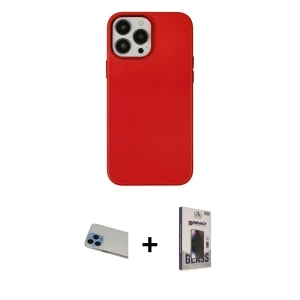 ieg™ iPhone 13 Pro Max Kılıf Çekirdek Çizgi - Siyah Bilvis Hayalet Cam Ekran Koruyucu + Rainbow Kamera Lens Koruma Cam - MI
