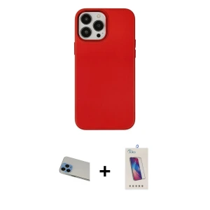 ieg™ iPhone 13 Pro Max Kılıf Çekirdek Çizgi - Siyah Joko 5D Cam + Rainbow Kamera Lens Koruma Cam - MI
