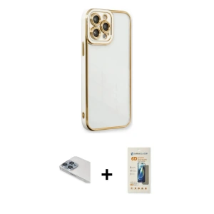 ieg™ iPhone 13 Pro Max Kılıf Çekirdek Klasik Serisi - Siyah 6D Mat Seramik Hayalet Nano Ekran Koruyucu + Pers Alüminyum Kamera Lens - SABE
