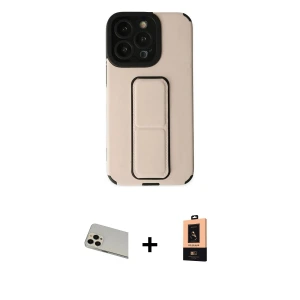 ieg™ iPhone 13 Pro Max Kılıf Çekirdek Yansıma - Şeffaf Maxco Cam Ekran Koruyucu + Rainbow Kamera Lens Koruma Cam - REGD