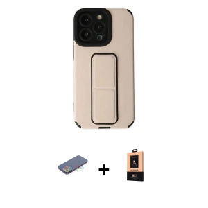 ieg™ iPhone 13 Pro Max Kılıf Çekirdek Yansıma - Şeffaf Maxco Cam Ekran Koruyucu + Renkli Kamera Lens Koruma Cam - MI