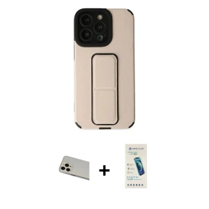 ieg™ iPhone 13 Pro Max Kılıf Çekirdek Yansıma - Şeffaf Pasifik Cam Ekran Koruyucu + Rainbow Kamera Lens Koruma Cam - REGD