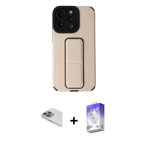ieg™ iPhone 13 Pro Max Kılıf Çekirdek Yansıma - Siyah Bilvis 5in1 3D Magic Cam Ekran Koruyucu + Pers Alüminyum Kamera Lens - SABE