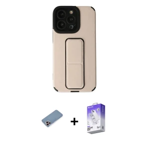 ieg™ iPhone 13 Pro Max Kılıf Çekirdek Yansıma - Siyah Bilvis 5in1 3D Magic Cam Ekran Koruyucu + Shine Kamera Lens Koruma Cam - PE