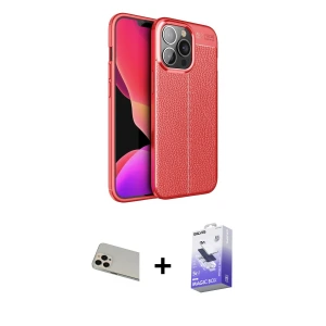 ieg™ iPhone 13 Pro Max Kılıf Doruk Klasik Özel Seri - Siyah Bilvis 5in1 5D Magic Hayalet Cam Ekran Koruyucu + Rainbow Kamera Lens Koruma Cam - REGD
