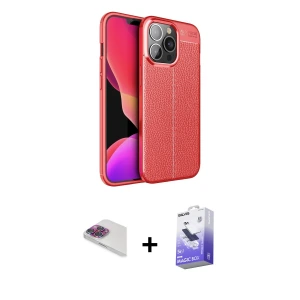 ieg™ iPhone 13 Pro Max Kılıf Doruk Klasik Özel Seri - Siyah Bilvis 5in1 5D Magic Hayalet Cam Ekran Koruyucu + Pers Alüminyum Kamera Lens - GI