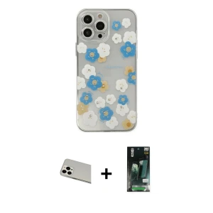 ieg™ iPhone 13 Pro Max Kılıf Eksen Asil Prime - Şeffaf 360 Full Body Arka Koruyucu + Rainbow Kamera Lens Koruma Cam - BZ