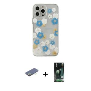 ieg™ iPhone 13 Pro Max Kılıf Eksen Asil Prime - Şeffaf 360 Full Body Arka Koruyucu + Renkli Kamera Lens Koruma Cam - YL