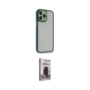 ieg™ iPhone 13 Pro Max Kılıf Eksen Doku Prime - Siyah Bilvis Hayalet Cam Ekran Koruyucu