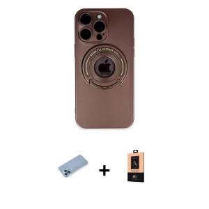 ieg™ iPhone 13 Pro Max Kılıf Eksen Klasik Prime - Şeffaf Maxco Cam Ekran Koruyucu + Shine Kamera Lens Koruma Cam - MI