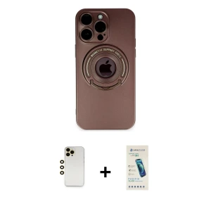 ieg™ iPhone 13 Pro Max Kılıf Eksen Klasik Prime - Şeffaf Pasifik Cam Ekran Koruyucu + Shine Kamera Lens - GD