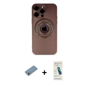 ieg™ iPhone 13 Pro Max Kılıf Eksen Klasik Prime - Şeffaf Pasifik Cam Ekran Koruyucu + Shine Kamera Lens Koruma Cam - PE