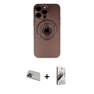 ieg™ iPhone 13 Pro Max Kılıf Eksen Klasik Prime - Siyah Bilvis 3D Mat Cam Ekran Koruyucu + Rainbow Kamera Lens Koruma Cam - MI