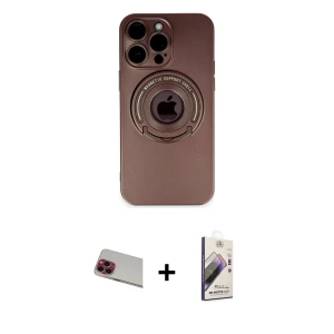ieg™ iPhone 13 Pro Max Kılıf Eksen Klasik Prime - Siyah Bilvis 3D Mat Cam Ekran Koruyucu + Rainbow Kamera Lens Koruma Cam - KI