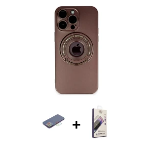 ieg™ iPhone 13 Pro Max Kılıf Eksen Klasik Prime - Siyah Bilvis 3D Mat Cam Ekran Koruyucu + Renkli Kamera Lens Koruma Cam - MI