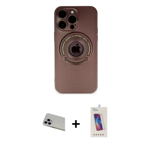 ieg™ iPhone 13 Pro Max Kılıf Eksen Klasik Prime - Siyah Joko 5D Cam + Rainbow Kamera Lens Koruma Cam - MR