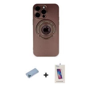 ieg™ iPhone 13 Pro Max Kılıf Eksen Klasik Prime - Siyah Joko 5D Cam + Shine Kamera Lens Koruma Cam - MI