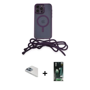 ieg™ iPhone 13 Pro Max Kılıf Eksen Özel Seri - Şeffaf 360 Full Body Arka Koruyucu + Pers Alüminyum Kamera Lens - SABE