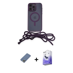 ieg™ iPhone 13 Pro Max Kılıf Eksen Özel Seri - Siyah Bilvis 5in1 5D Magic Hayalet Cam Ekran Koruyucu + Metal Kamera Lens Koruma Cam - AKYL