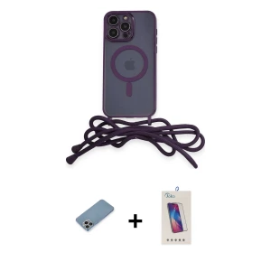 ieg™ iPhone 13 Pro Max Kılıf Eksen Özel Seri - Siyah Joko 5D Cam + Shine Kamera Lens Koruma Cam - GI