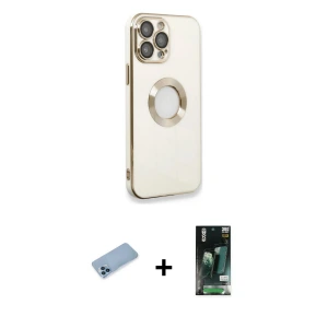 ieg™ iPhone 13 Pro Max Kılıf İz Form Serisi - Şeffaf 360 Full Body Arka Koruyucu + Shine Kamera Lens Koruma Cam - MI