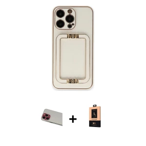 ieg™ iPhone 13 Pro Max Kılıf Kozmos Minimal Prime - Şeffaf Maxco Cam Ekran Koruyucu + Rainbow Kamera Lens Koruma Cam - KI