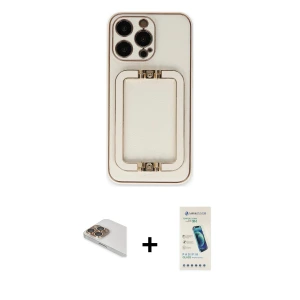 ieg™ iPhone 13 Pro Max Kılıf Kozmos Minimal Prime - Şeffaf Pasifik Cam Ekran Koruyucu + Pers Alüminyum Kamera Lens - GD