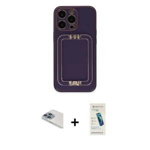 ieg™ iPhone 13 Pro Max Kılıf Kozmos Minimal Prime - Şeffaf Pasifik Cam Ekran Koruyucu + Pers Alüminyum Kamera Lens - SABE