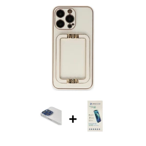 ieg™ iPhone 13 Pro Max Kılıf Kozmos Minimal Prime - Şeffaf Pasifik Cam Ekran Koruyucu + Pers Alüminyum Kamera Lens - LT