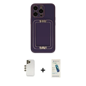 ieg™ iPhone 13 Pro Max Kılıf Kozmos Minimal Prime - Şeffaf Pasifik Cam Ekran Koruyucu + Shine Kamera Lens - GD