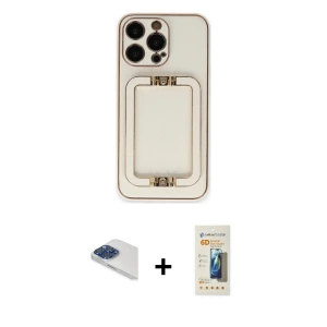 ieg™ iPhone 13 Pro Max Kılıf Kozmos Minimal Prime - Siyah 6D Mat Seramik Hayalet Nano Ekran Koruyucu + Pers Alüminyum Kamera Lens - LT