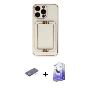 ieg™ iPhone 13 Pro Max Kılıf Kozmos Minimal Prime - Siyah Bilvis 5in1 5D Magic Hayalet Cam Ekran Koruyucu + Renkli Kamera Lens Koruma Cam - TU
