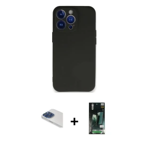 ieg™ iPhone 13 Pro Max Kılıf Kozmos Yansıma Özel Seri - Şeffaf 360 Full Body Arka Koruyucu + Pers Alüminyum Kamera Lens - LT