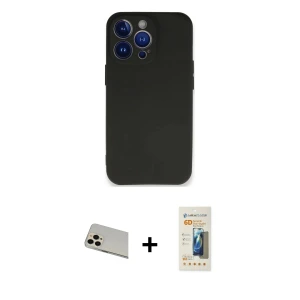 ieg™ iPhone 13 Pro Max Kılıf Kozmos Yansıma Özel Seri - Siyah 6D Mat Seramik Hayalet Nano Ekran Koruyucu + Rainbow Kamera Lens Koruma Cam - REGD